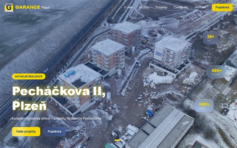 GARANCE Plzeň — web stavební firmy